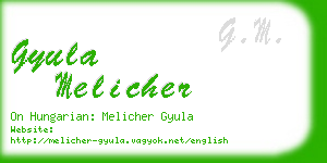 gyula melicher business card